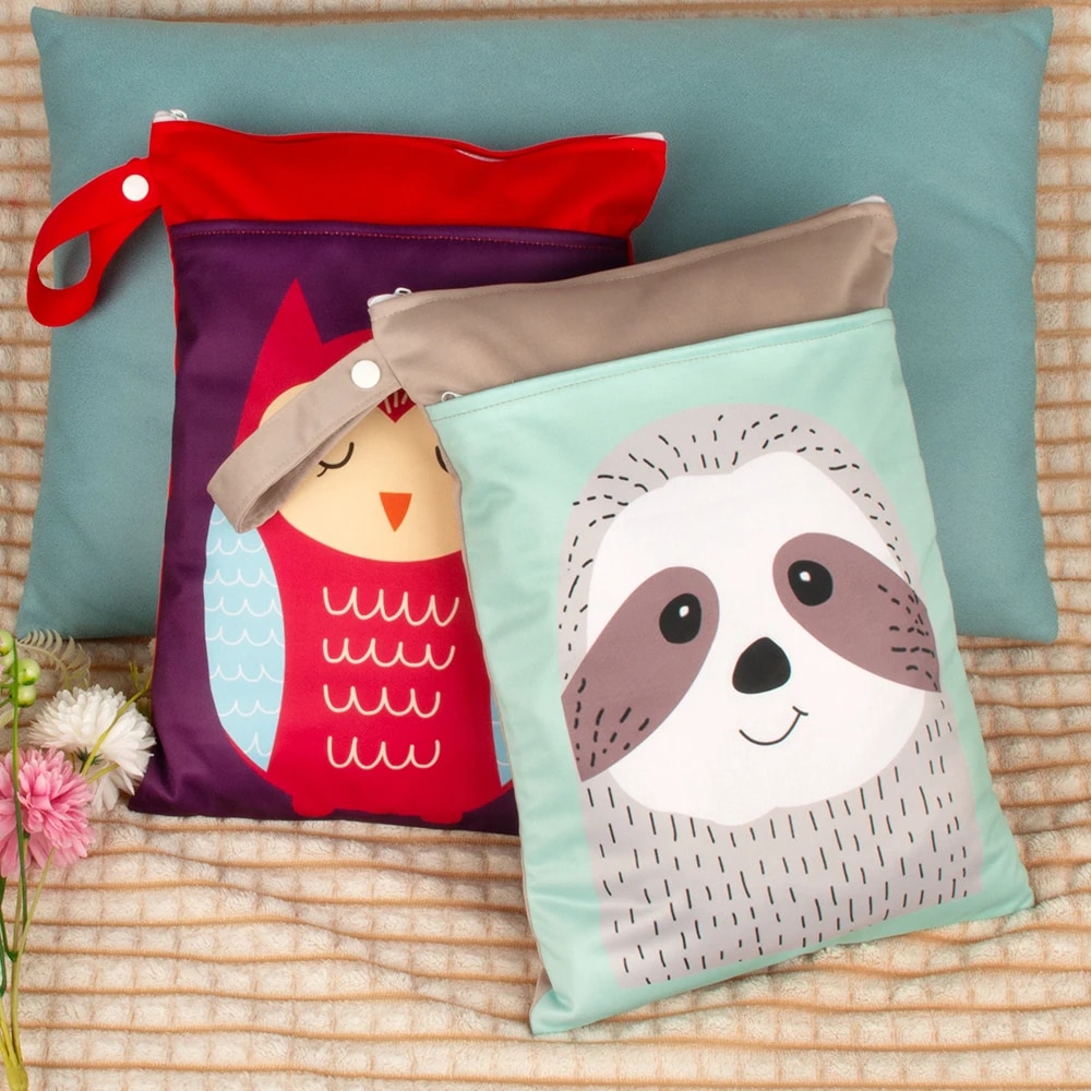 Backpack Diaper Bag - 25cmx35cm Wetbag for Diapers Monkey Sloth