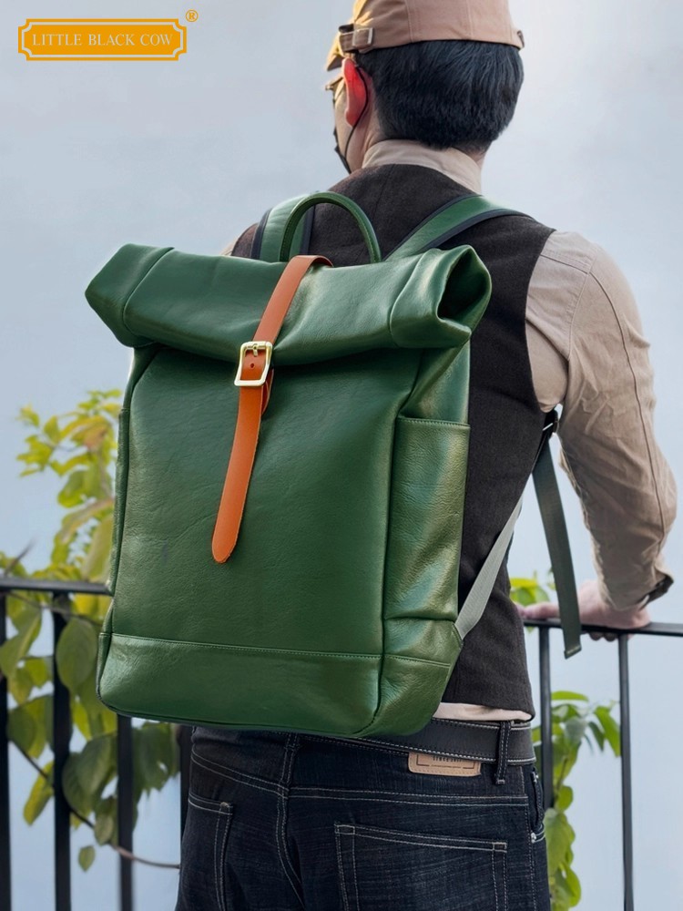 Large Capacity Mens Genuine Le – обзор и цена Leather Backpack Vintage