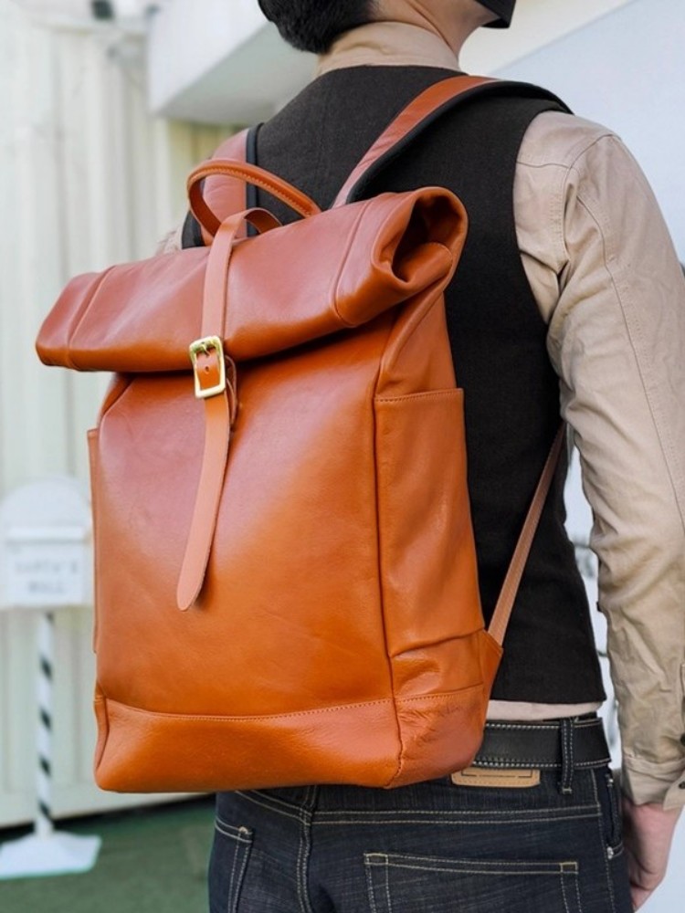 Large Capacity Mens Genuine Le – обзор и цена Leather Backpack Vintage