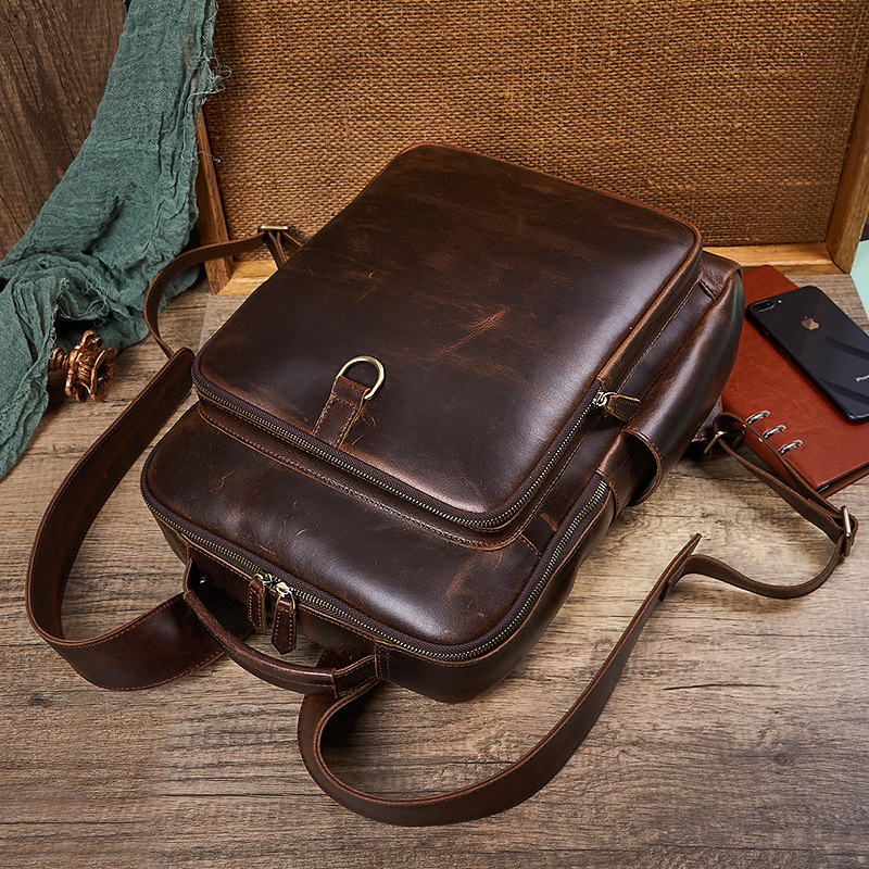 Men's Top Grain Waxed Leather  – обзор и цена Leather Backpack Vintage