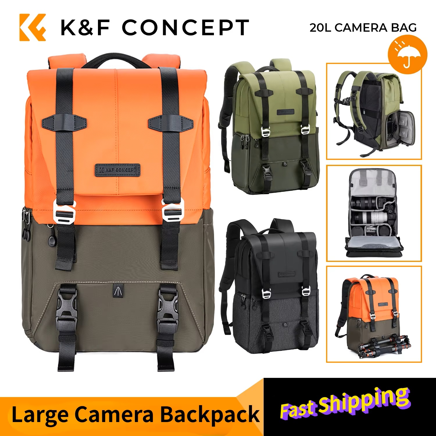 K&F CONCEPT Camera Backpack Tr – обзор и цена Rain Cover Backpack