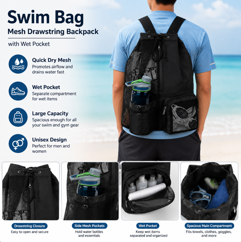 Drawstring Beach Storage Bag M – обзор и цена Drawstring Gym Bag