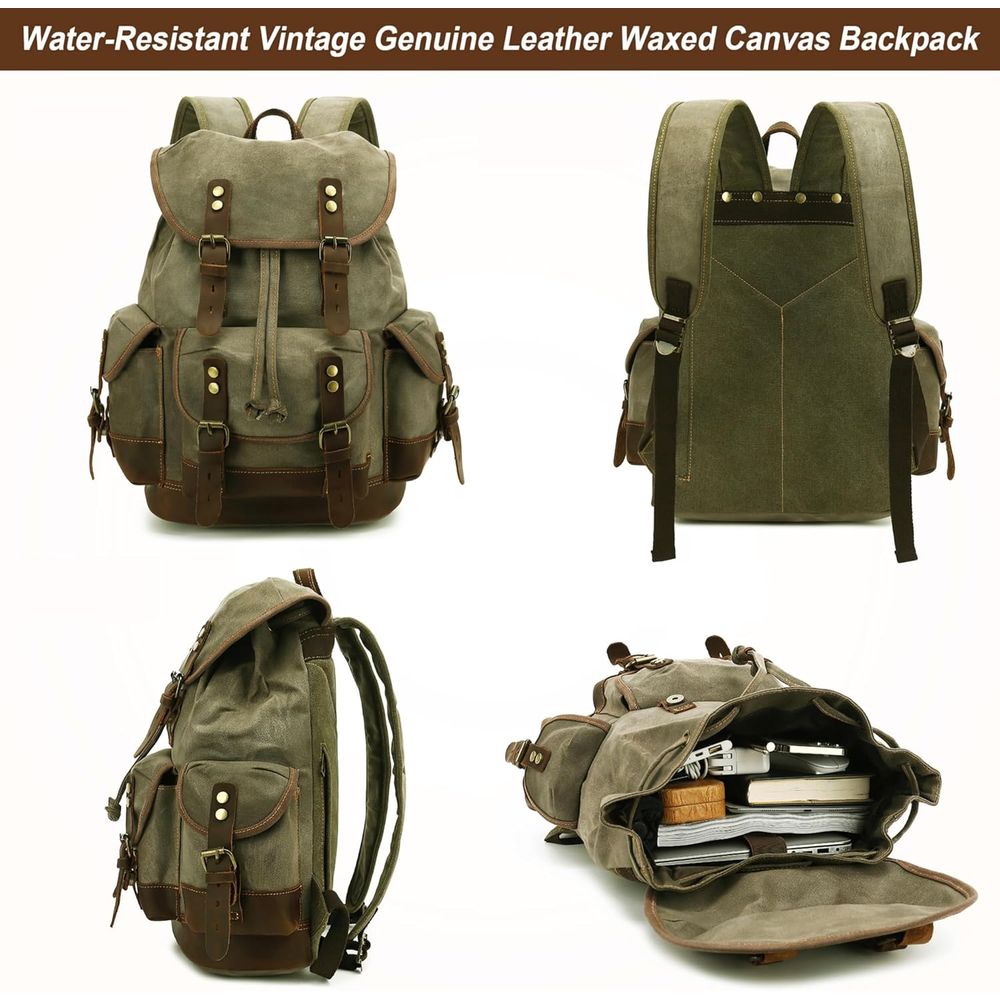 Vintage Canvas Leather Backpac – обзор и цена Leather Backpack Vintage
