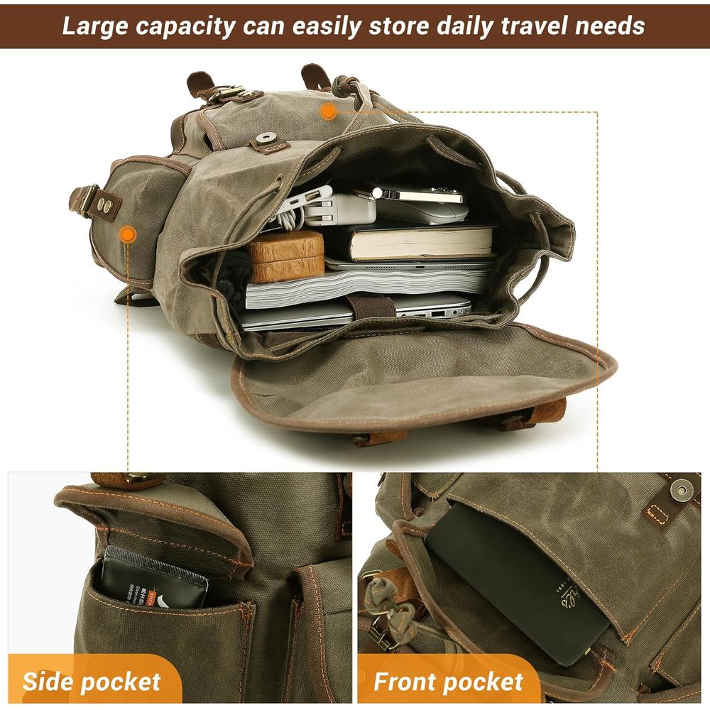 Vintage Canvas Leather Backpac – обзор и цена Leather Backpack Vintage
