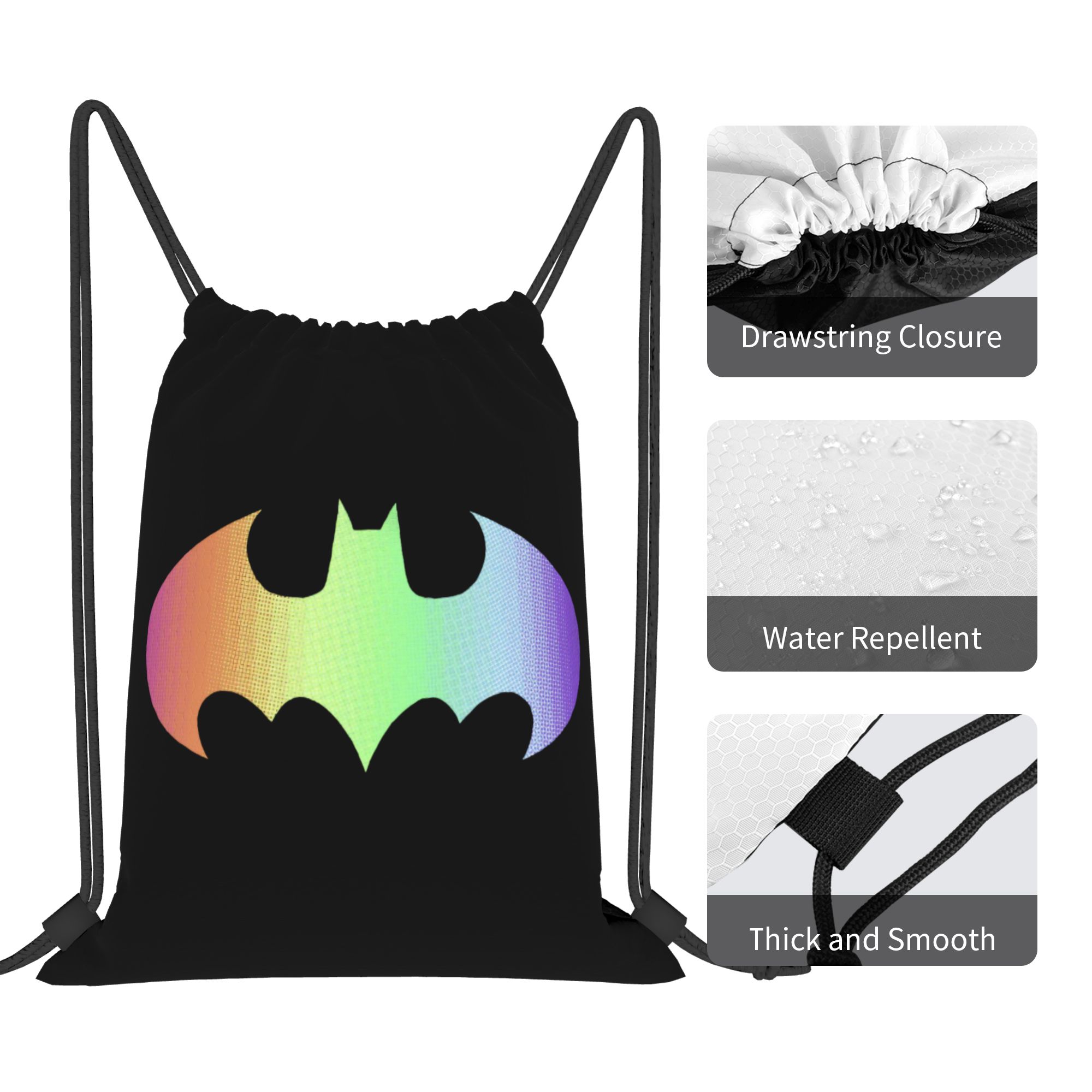 Batmans Logo Rainbow Gradient  – обзор и цена Drawstring Gym Bag