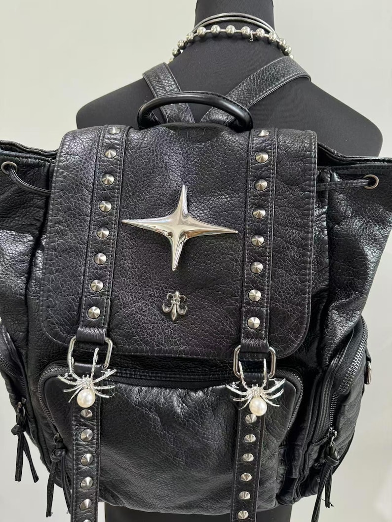 Gothic Punk PU Leather Shoulde – обзор и цена Leather Backpack Vintage