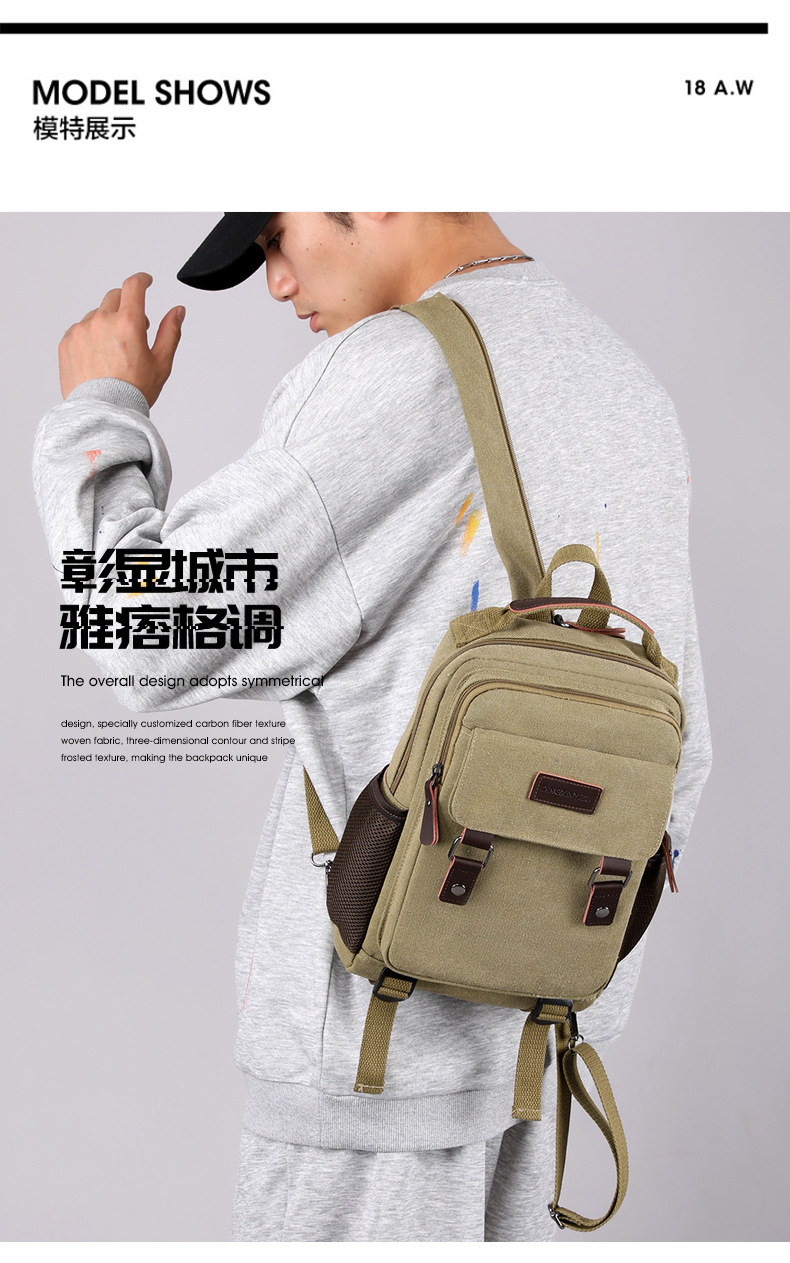New Canvas Chest Bag Men Large – обзор и цена Canvas Backpack Casual