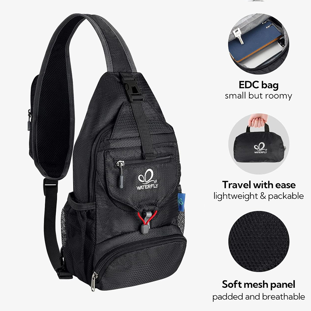 WATERFLY Chest Bag Shoulder Sm – обзор и цена Sling Backpack Shoulder